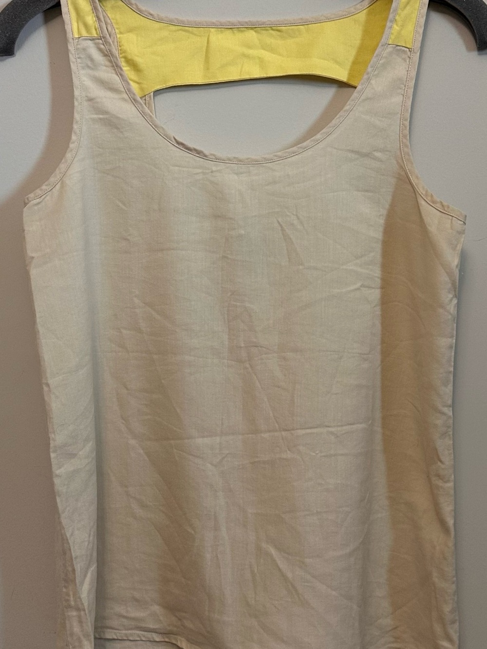 Patagonia Seahurst Open Cutout Back Tank Top Cream Yellow Size 0